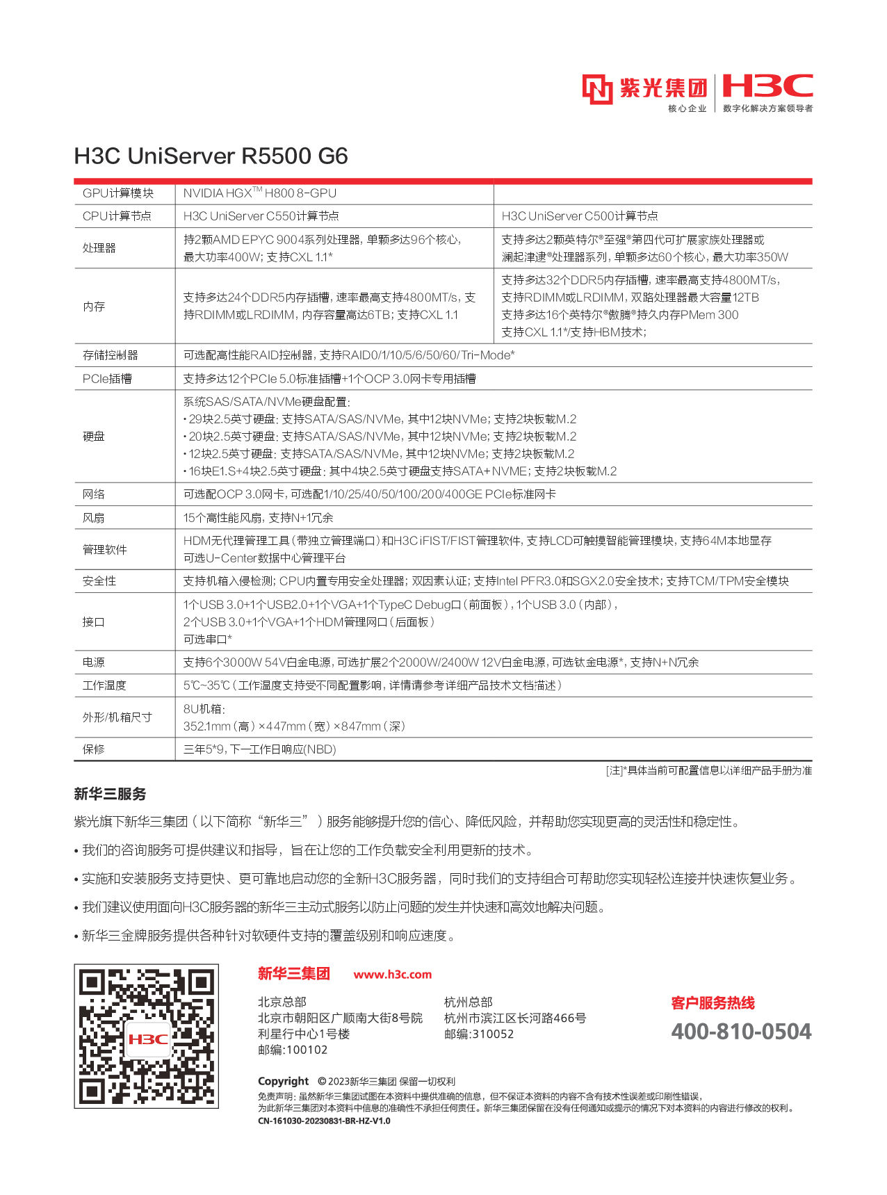 新华三H3C UniServer R5500 G6 机架式服务器产品介绍PDF第2页